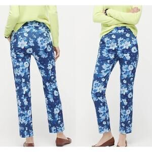 NWT J.Crew Remi Pant Watercolor Begonias Print High Rise Sz 4 Cropped Ankle